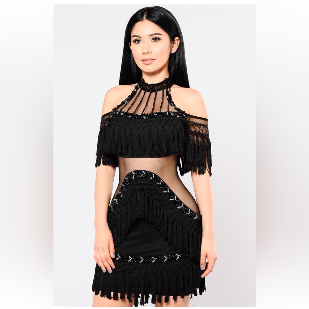 Main attraction fringe dress size large never worn